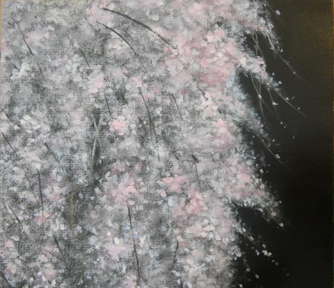 絵画 風景 肉筆手描き 千住博「桜図」サイン F6サイズ額装済み