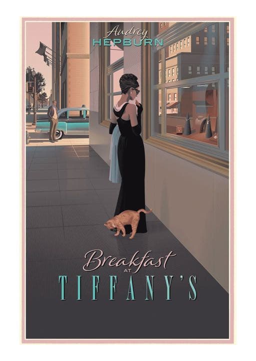 映画 ティファニーで朝食を オードリー・ヘップバーン アートポスター