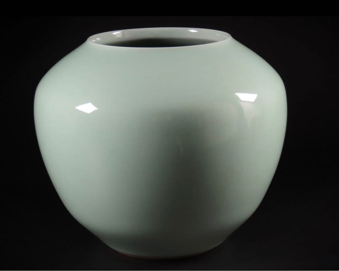 諏訪 蘇山 造 青磁　本人作 諏訪修 三代 諏訪蘇山 壺 花瓶　華道　　茶道具