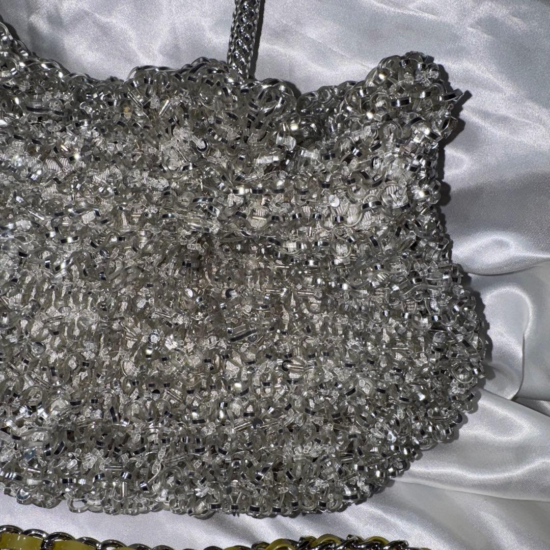 アンテプリマ ワイヤーグリッター シルバー バッグ　3way