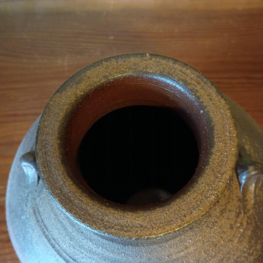 希少 藤原雄 備前擂座線文扁壺