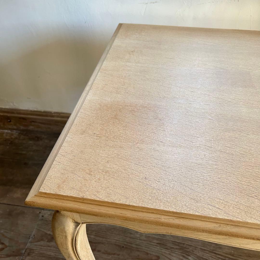 フランスアンティーク ダイニングテーブル スクエアテーブル 猫脚 剥離