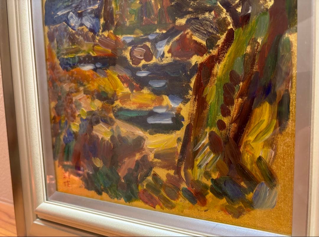 【真作】 小林和作 「海」油彩 額装 サイン 裏書