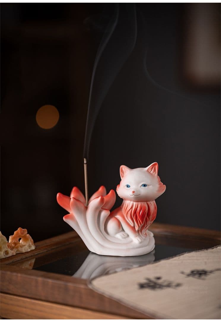 銅製 九尾狐薫香炉 室内薫香炉 茶道具 香道具 装飾品 工芸品