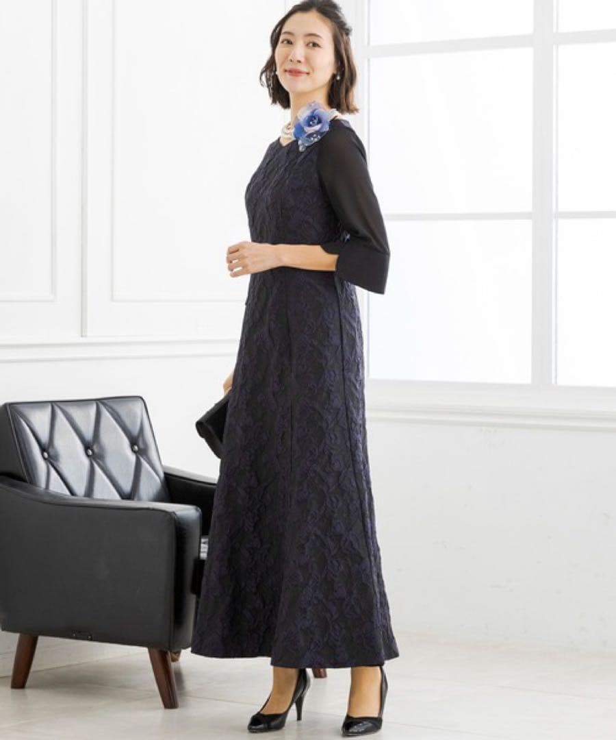 フォルムフォルマ　東京ソワール　ジャガードレース　マザードレス　9号