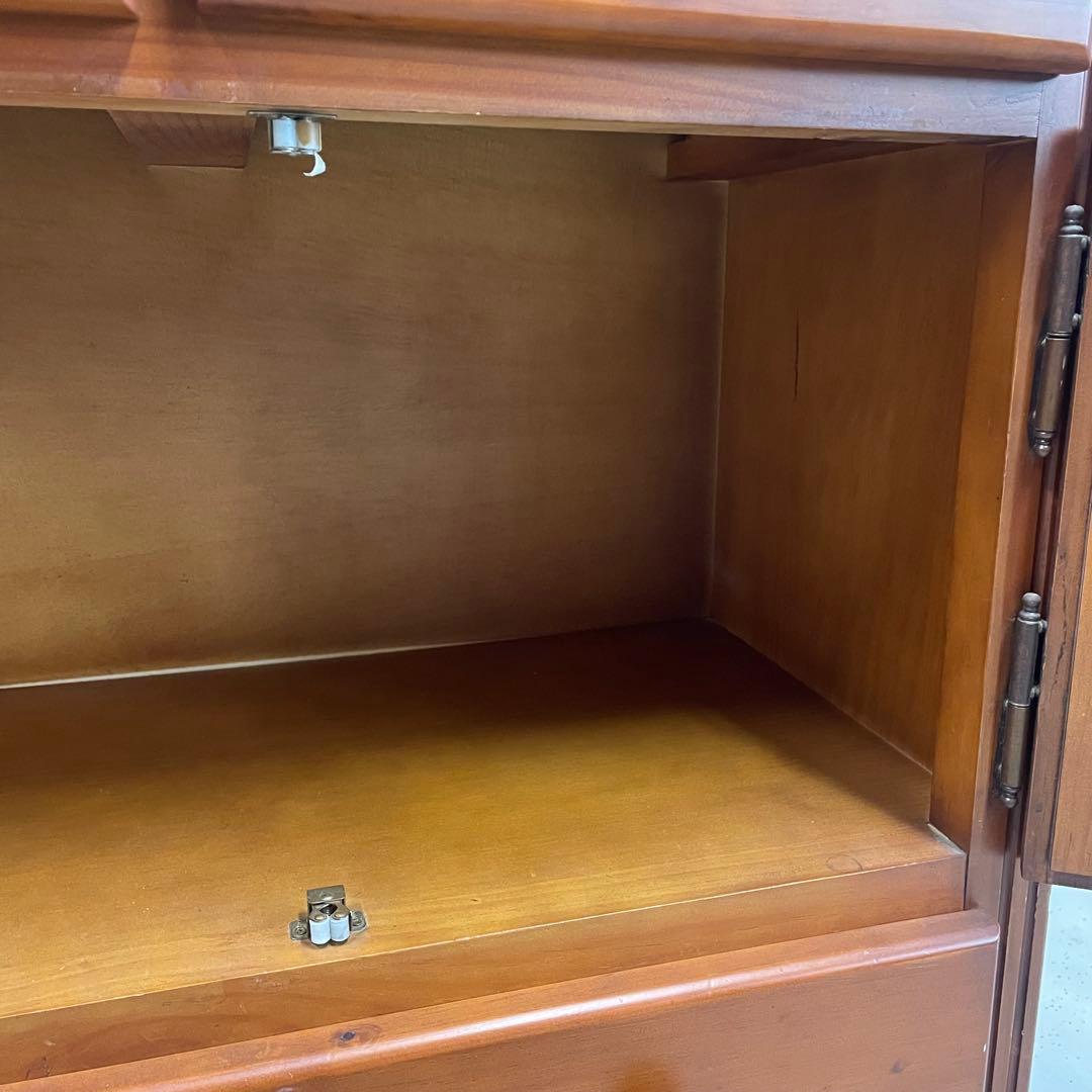 北欧カントリー＊花柄タイル 木製キャビネット バレンシア風