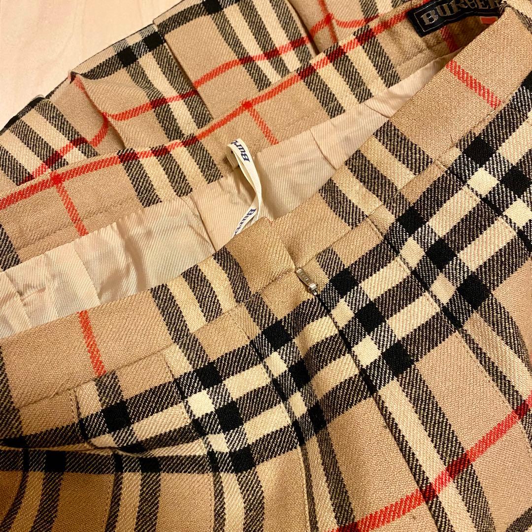 Burberrys プリーツスカート ウール100% バーバリー ノバチェック