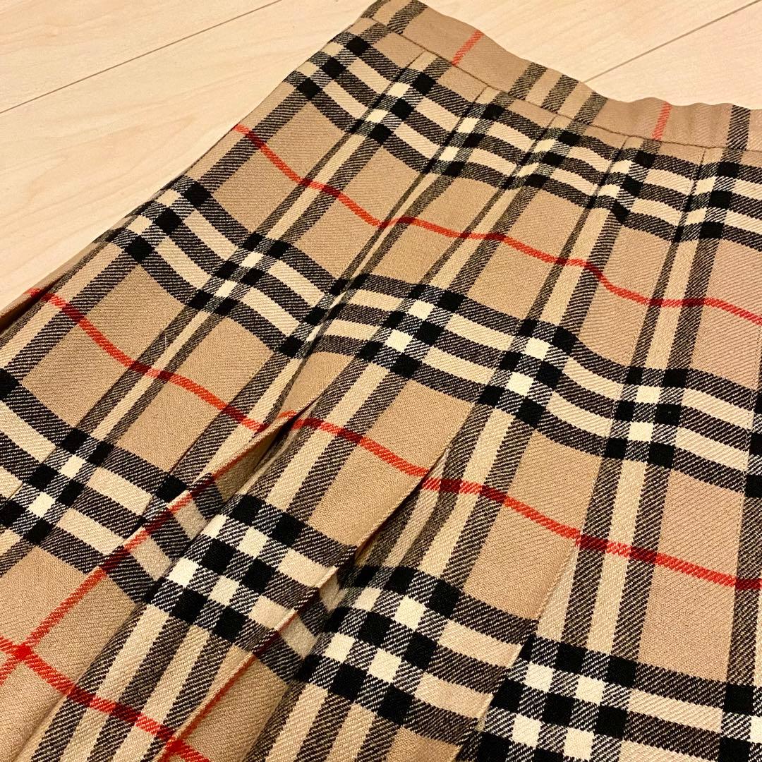 Burberrys プリーツスカート ウール100% バーバリー ノバチェック