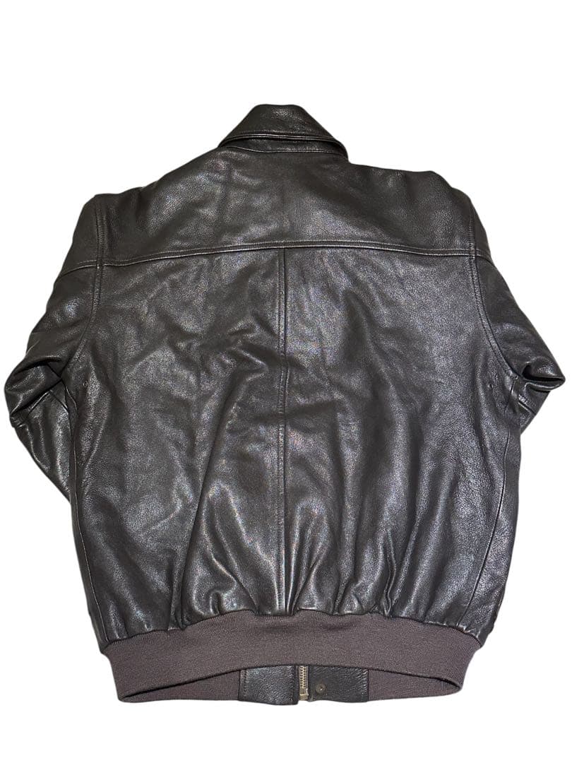 オ*則様 L.L.Bean A-2レザージャケット M 黒 ゴートスキン 本革