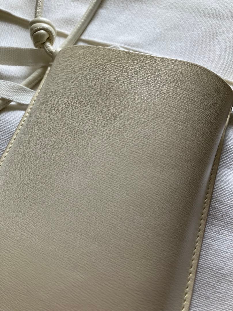 JIL SANDER ホワイトレザースマホショルダー
