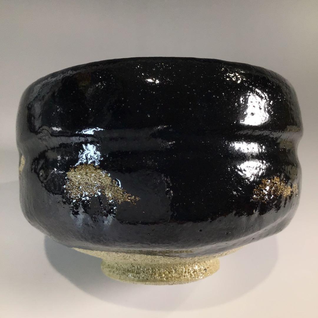 P679 黒楽茶碗 『佐々木松楽造』『大徳寺 福本積應 箱書』 共箱