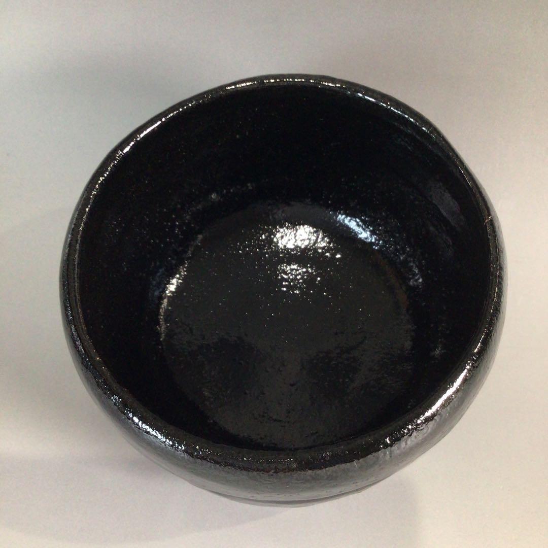 P679 黒楽茶碗 『佐々木松楽造』『大徳寺 福本積應 箱書』 共箱