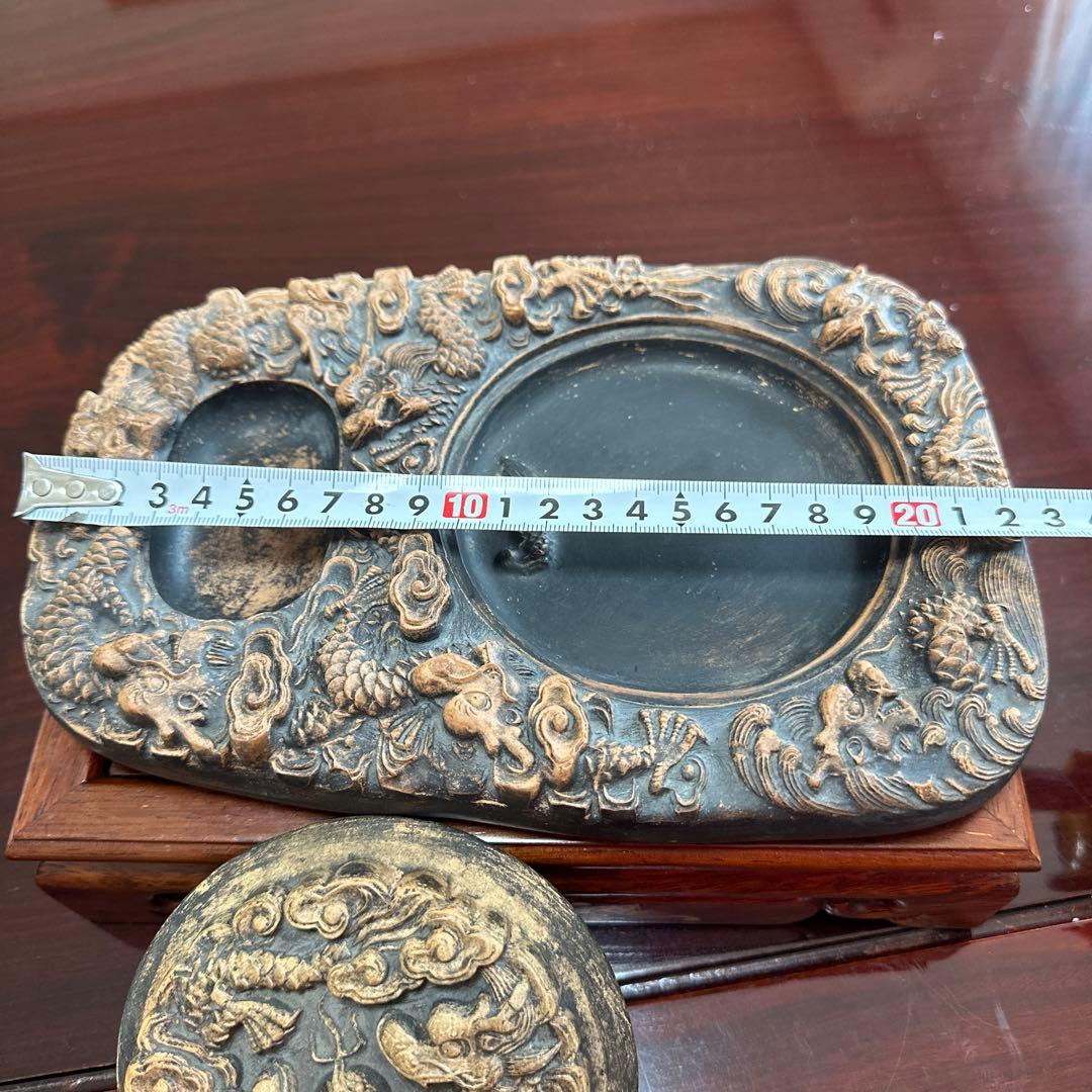 硯　骨董品　書道具　古硯　中国美術　古美術　龍紋