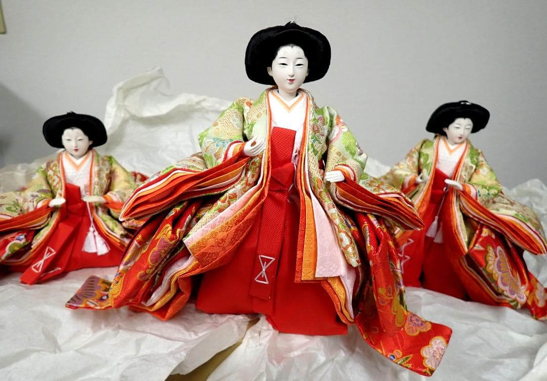 定価68万円 京雛 京都西陣織 本金正絹 平安 ひな人形 雛飾りセット 雛人形