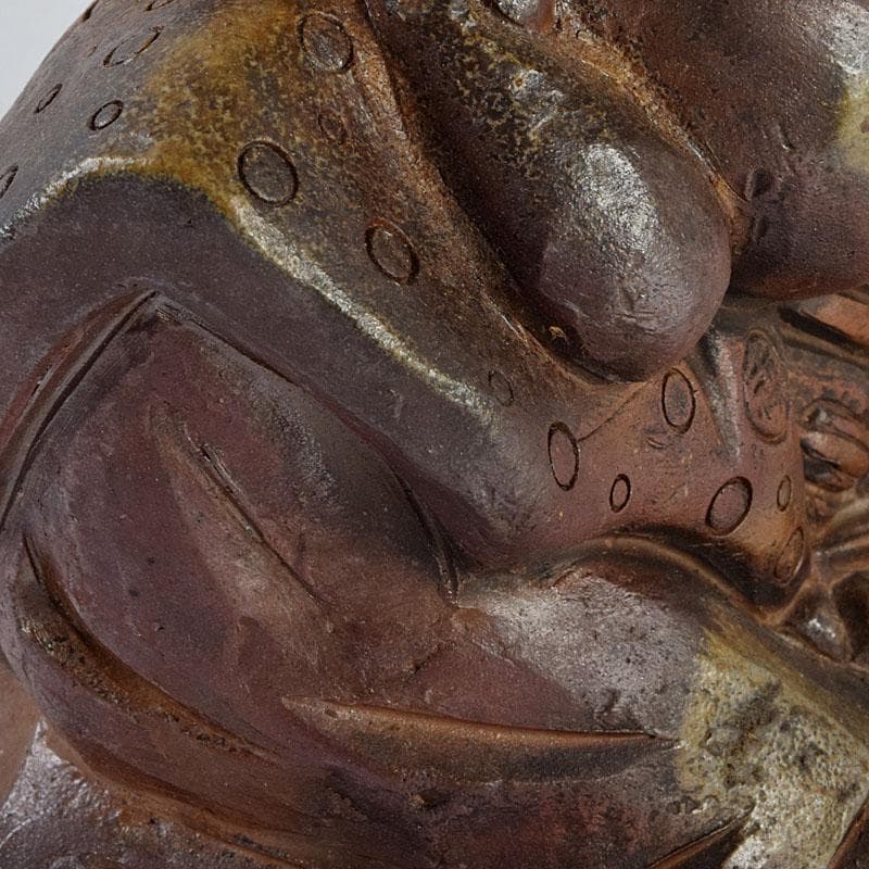 備前焼 福助 置物 縁起物 高さ約16.5㎝ 在銘 V 9094の通販はau PAY