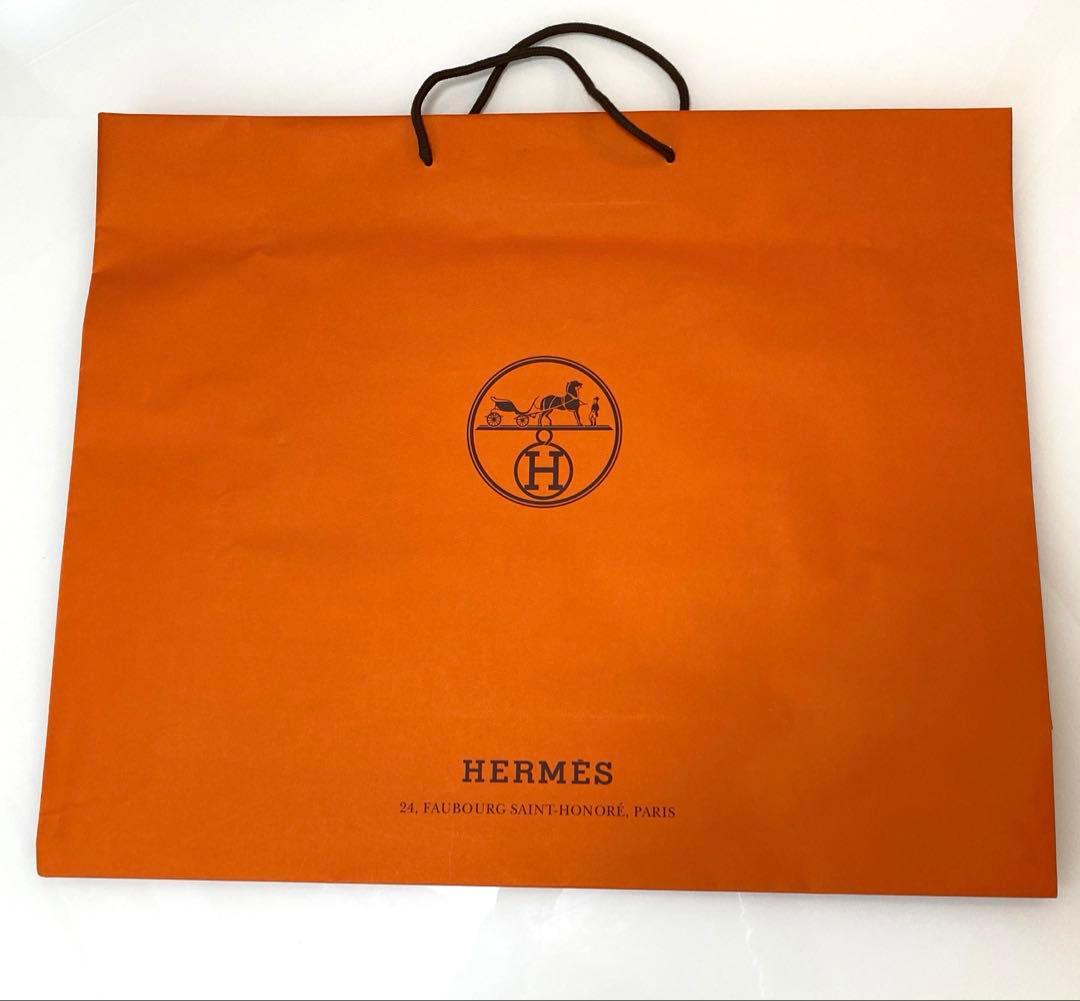 新品未使用　HERMÈS オレンジ ショップ袋 大きめ　合計14袋　リボン×2 エルメス HERMES 紙袋 3枚セット ショッパー ショップ袋 オレンジ系