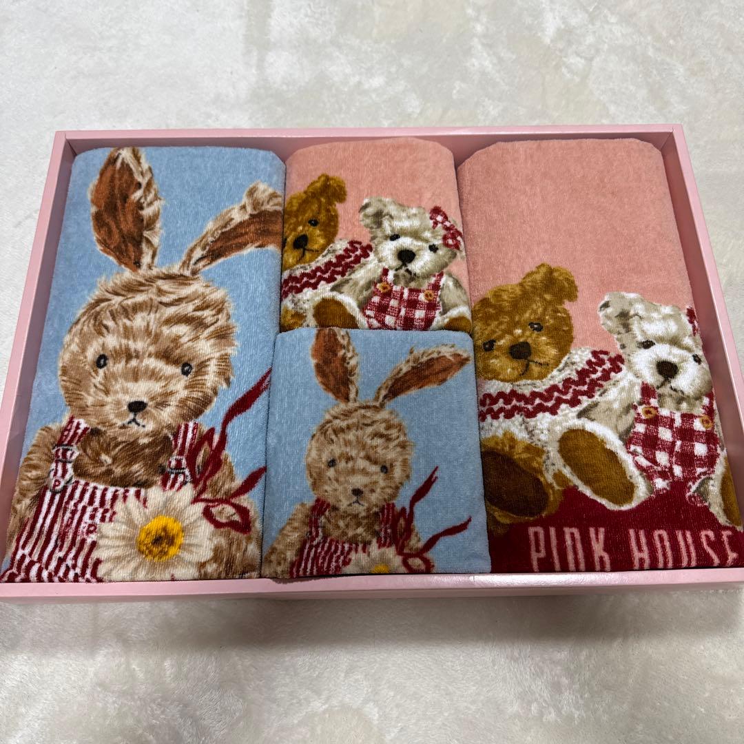 希少　PINKHOUSE バスタオル&フェイスタオルセット　未使用　クマとウサギ PINK HOUSE（タオル/バス用品）のフリマアイテム一覧