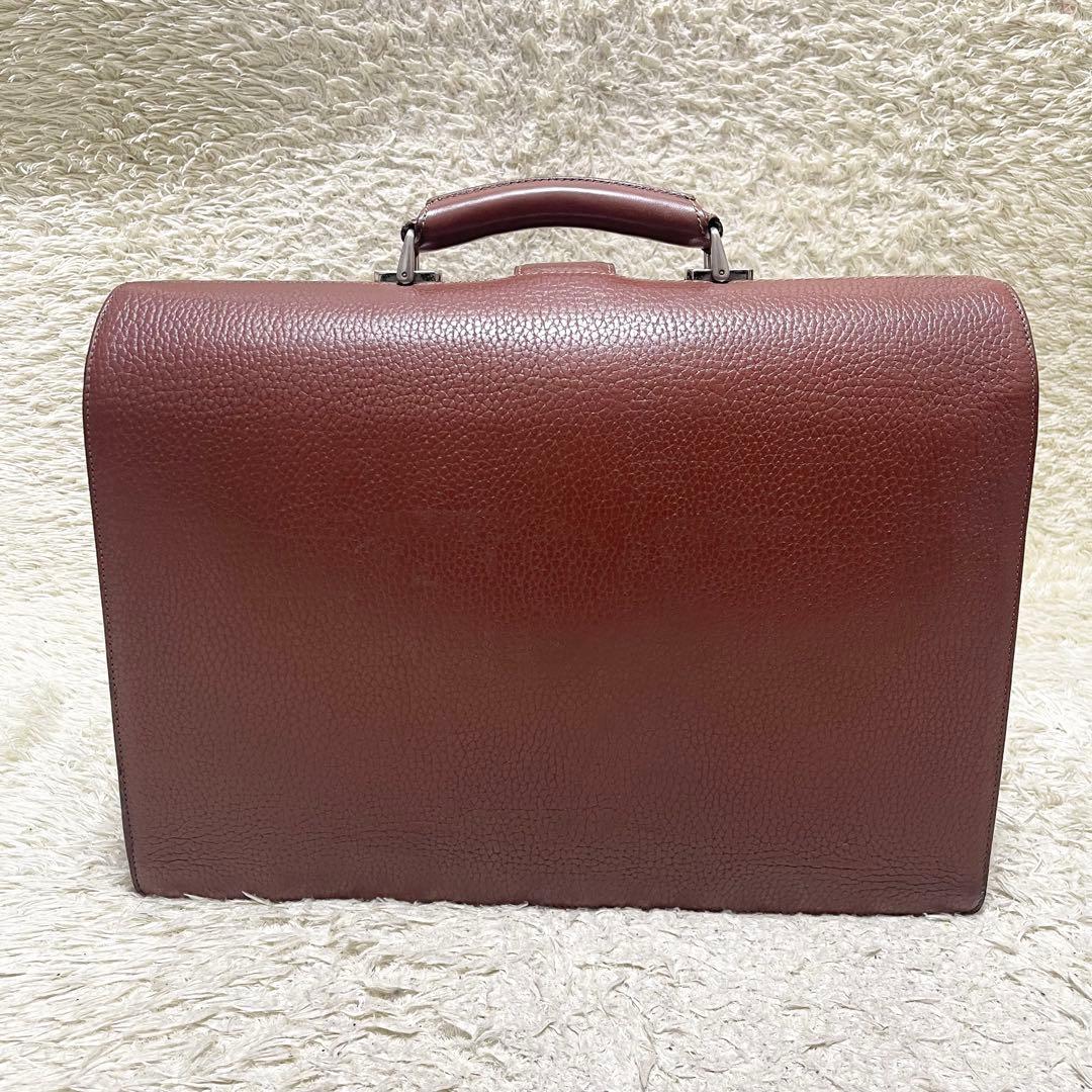 【美品/大容量】バーバリー　ダレスバッグ　レザー　茶　ノバチェック　ロゴ金具