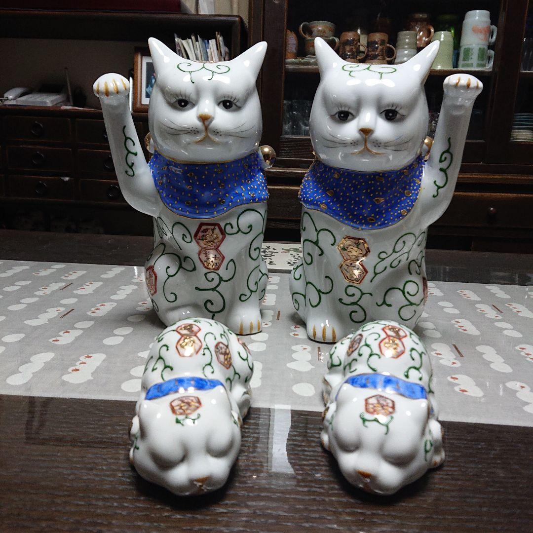 招き猫 陶器製 伊万里 骨董 縁起 九谷焼 美品 - メルカリ