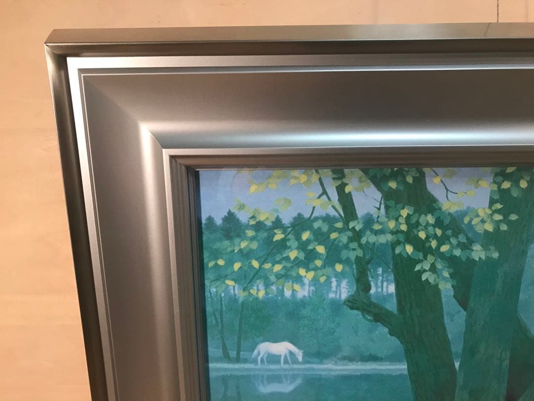 東山魁夷　「若葉の季節」　岩絵具方式複製画　作品証明シール有り