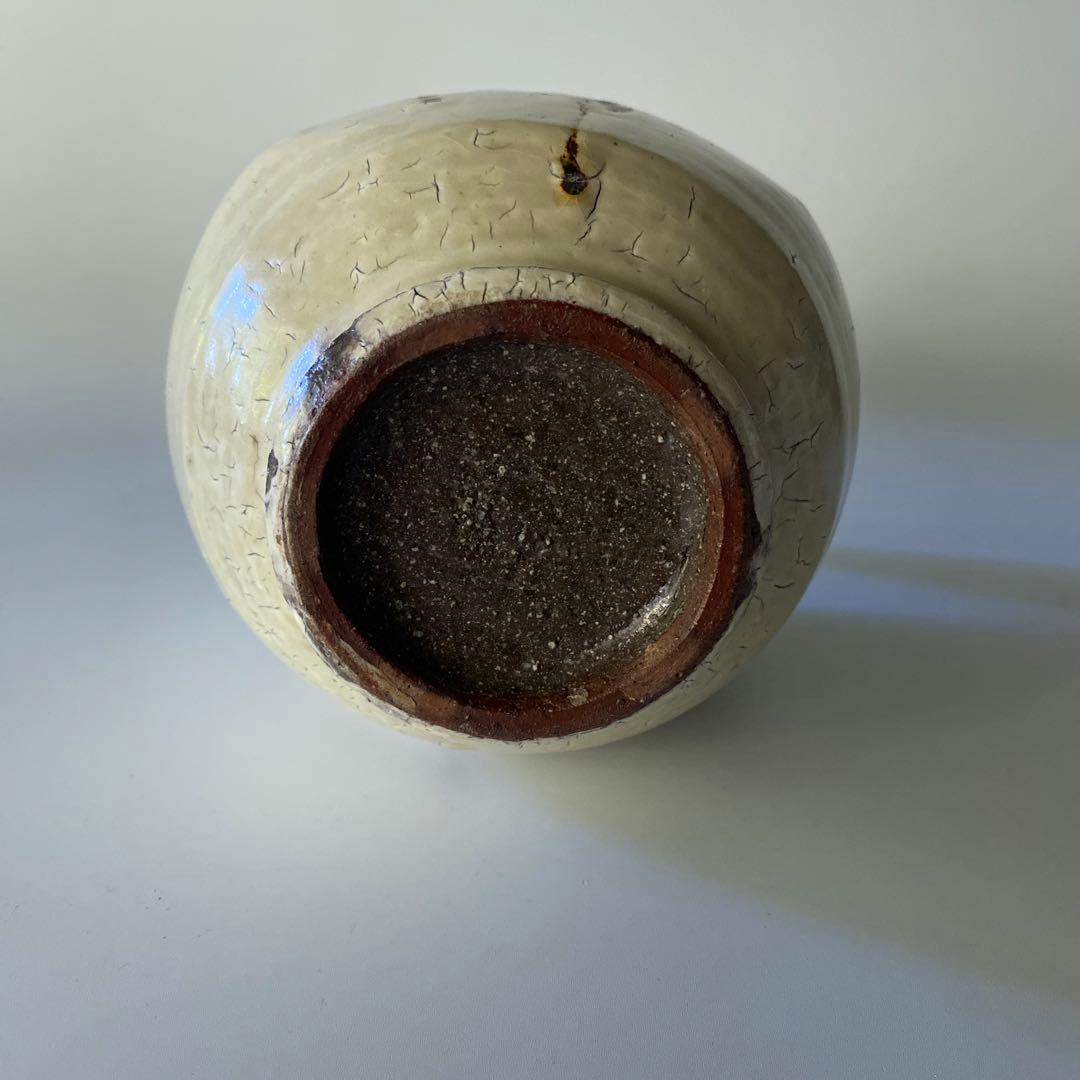 希少 舩木道忠 白釉柳文扁壼 扁壼 壺 花瓶 花器 共箱付き