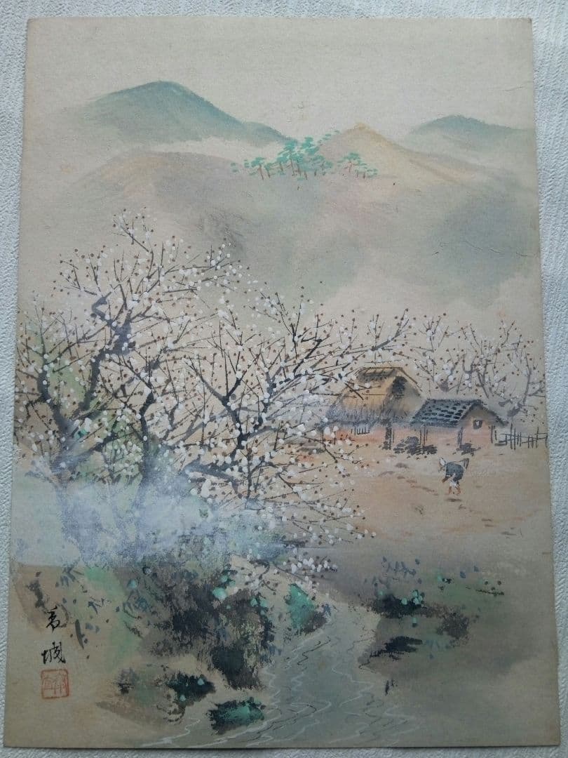 名古屋の画家浅見香城の風景画紙本日本画(まくり）全8