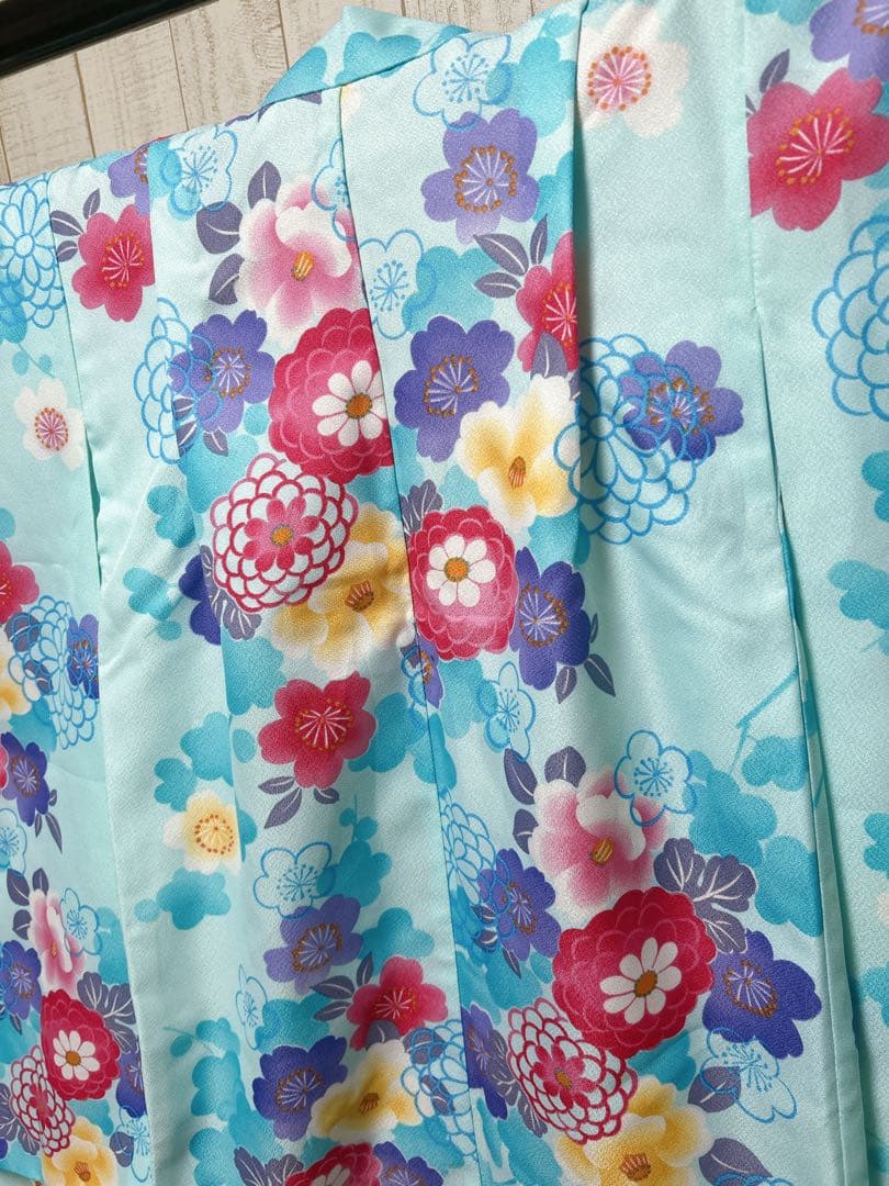 人気の水色♡七五三　7歳　女の子　セット　一式　ピンク　ゴールド　パール付帯締め