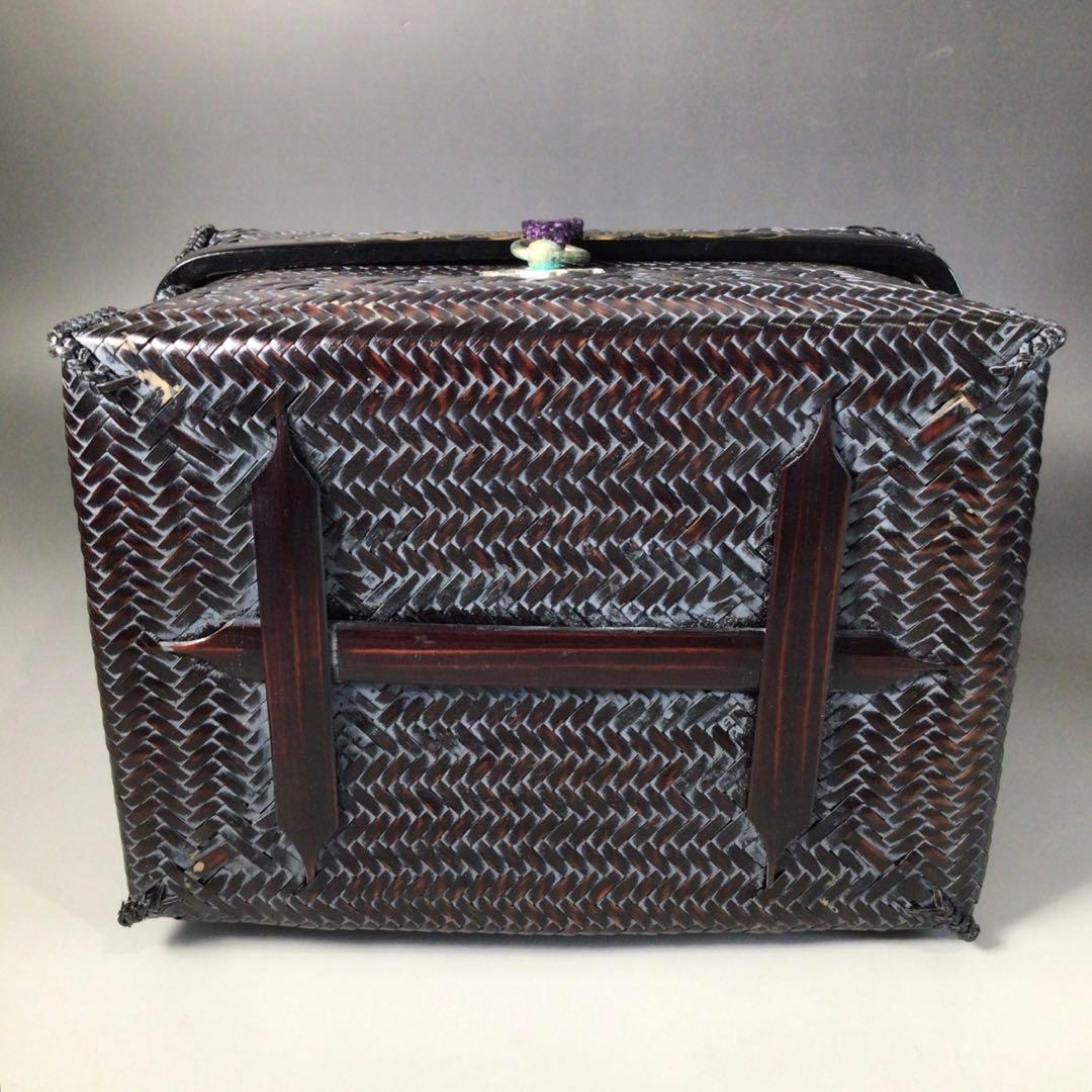 S121 御所籠 『和田鱗司作』『利休形』『竹茶籠』『茶器揃』 共箱