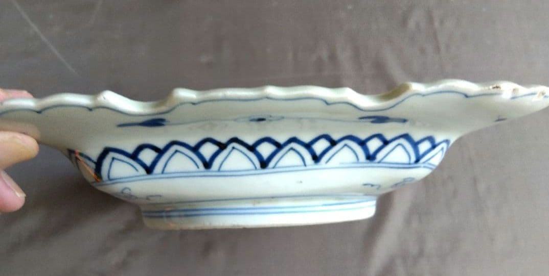 骨董　染付　角皿