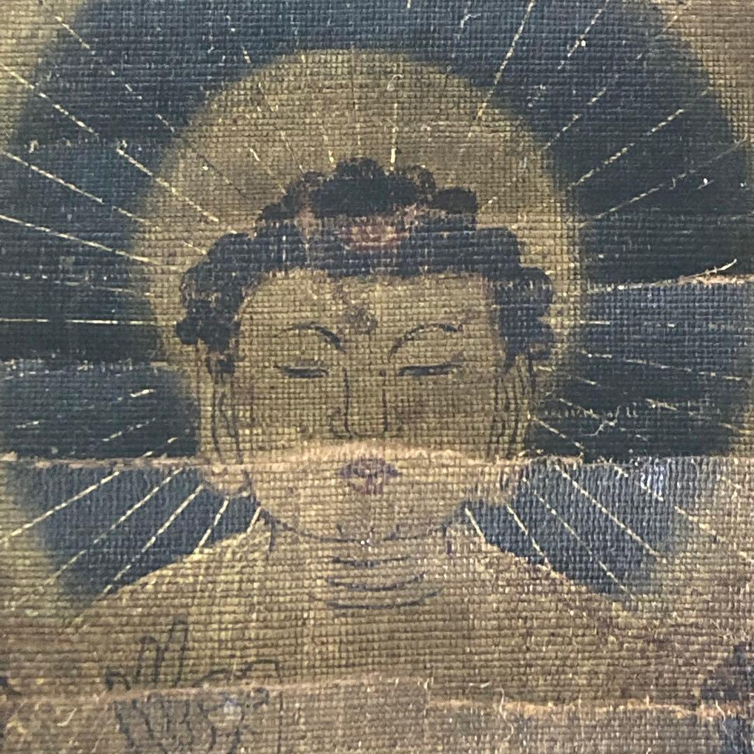 【初出し】仏画「阿弥陀如来立像」肉筆絹本 仏教美術 掛軸