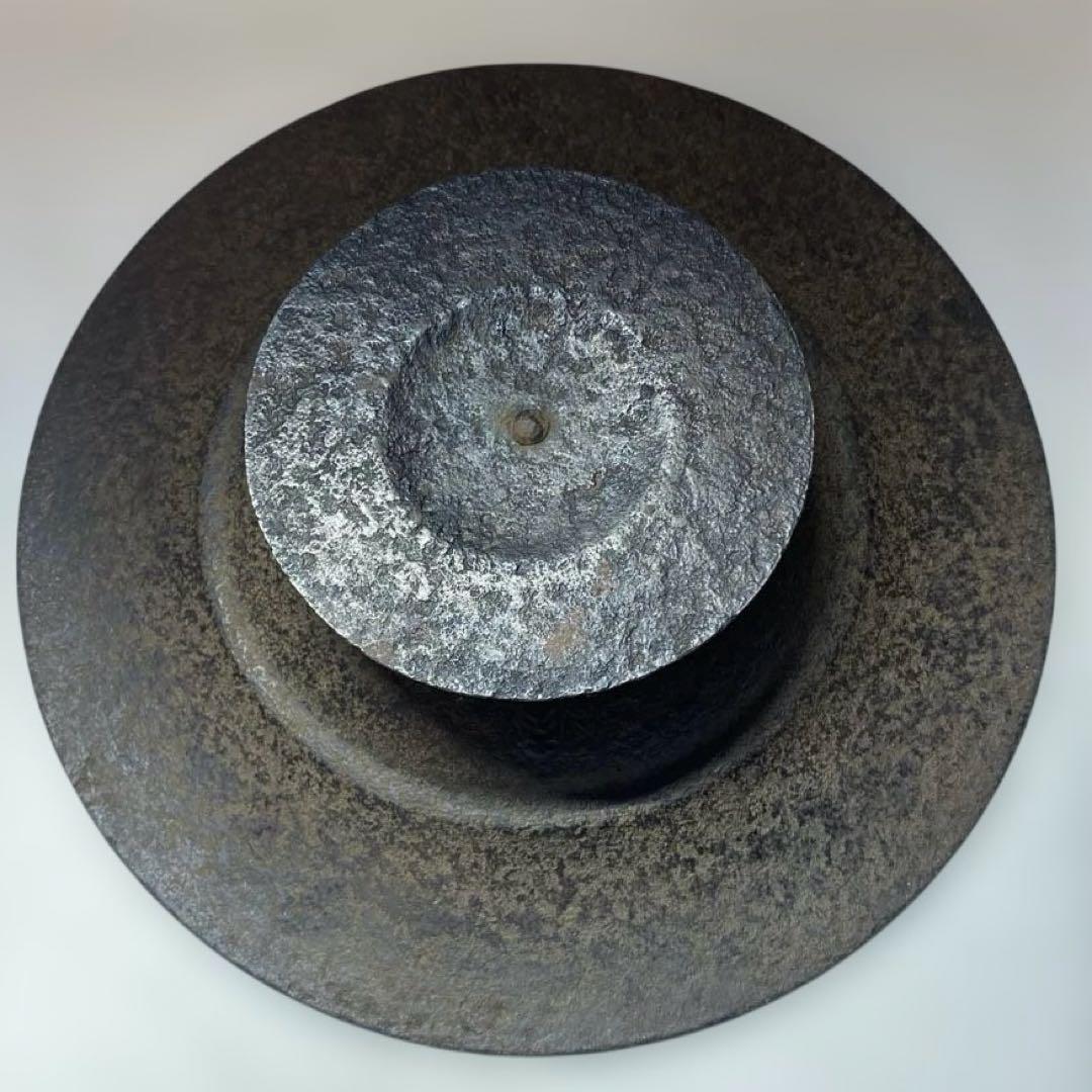 南部鋳物 3代目高橋萬治 作 円形蓋付製品 印有り アンティーク 非常に希少品