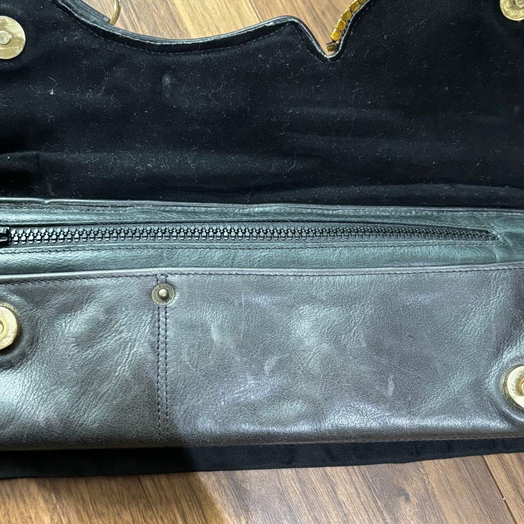 S*g様 《美品》ビヨンセ愛用　ブラッシャーエムデン　ビジュー装飾 ブラックレザ