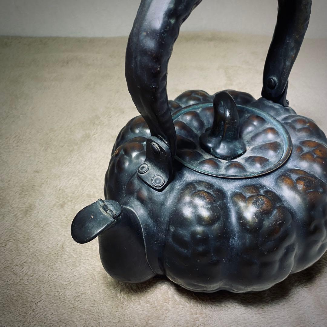 【古き良き日本の逸品】皆川堂の銅製かぼちゃ形薬缶　和のオブジェとして飾るも良し