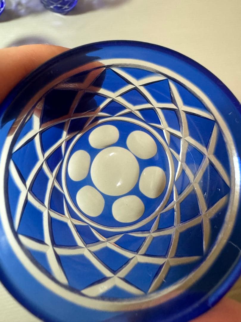 2879 色被切子冷茶グラス 10客 未使用