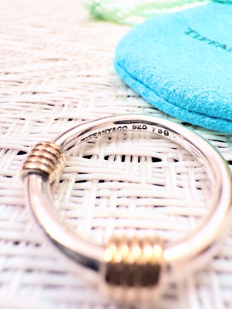 ティファニー リング　約　10号　バンドウィズ　コンビ 750 指輪 925