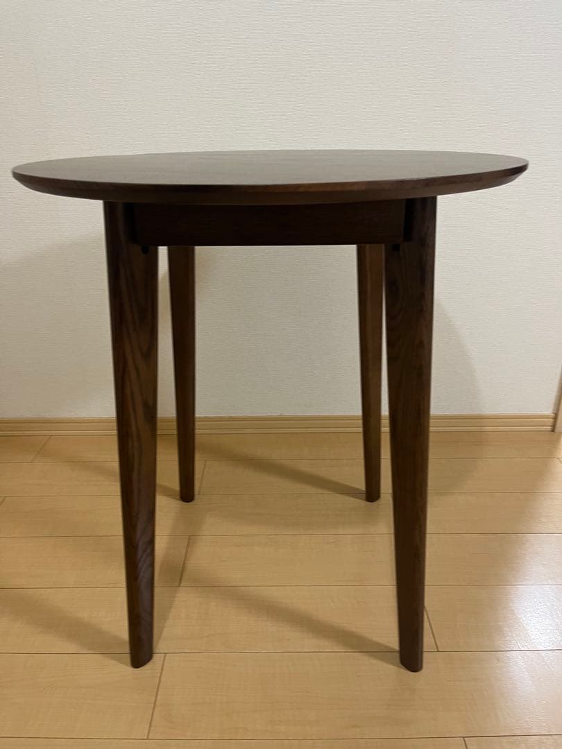 木製ダイニングテーブル 円形 ダークブラウン
