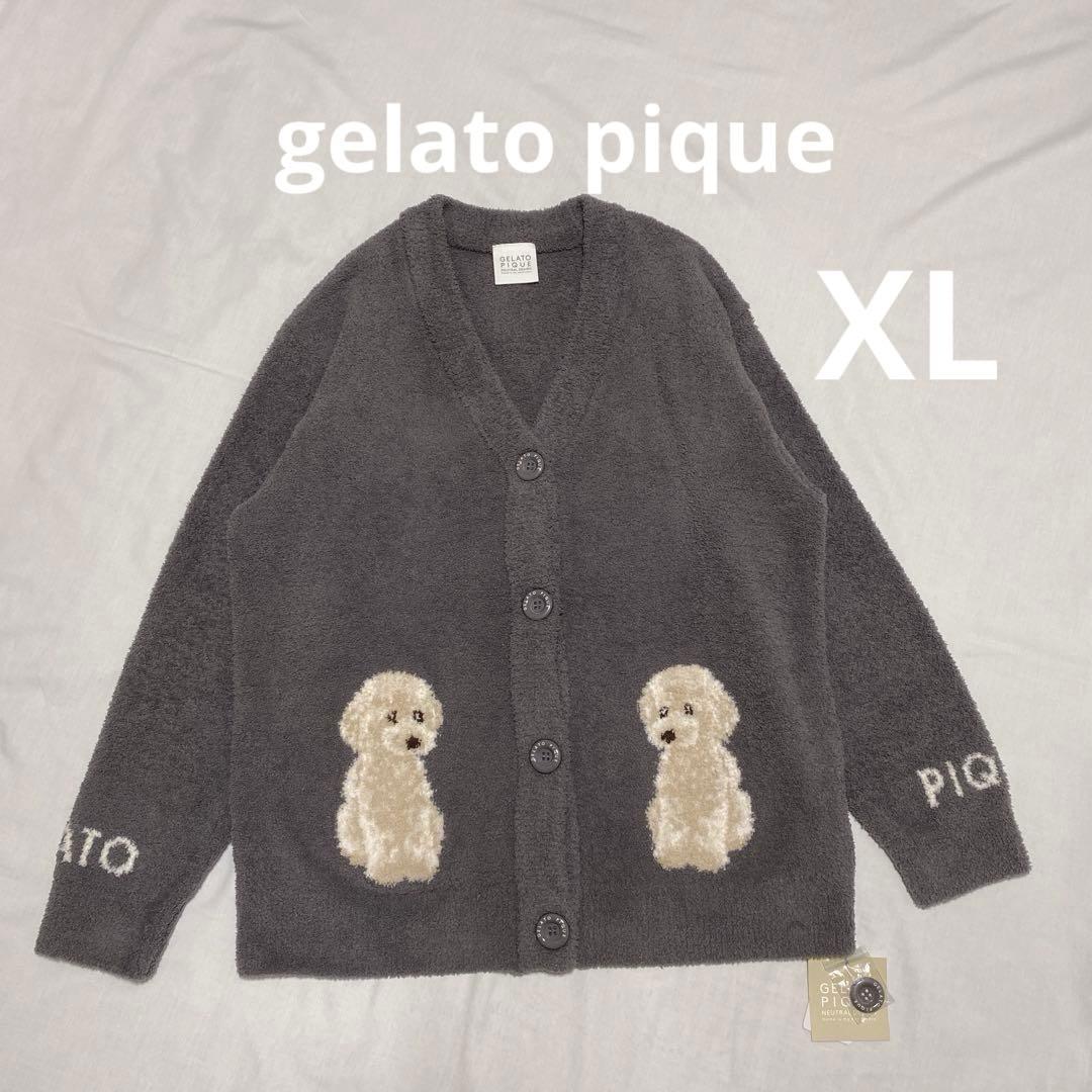 gelato pique トイプードル ジャガード カーディガンXLグレー