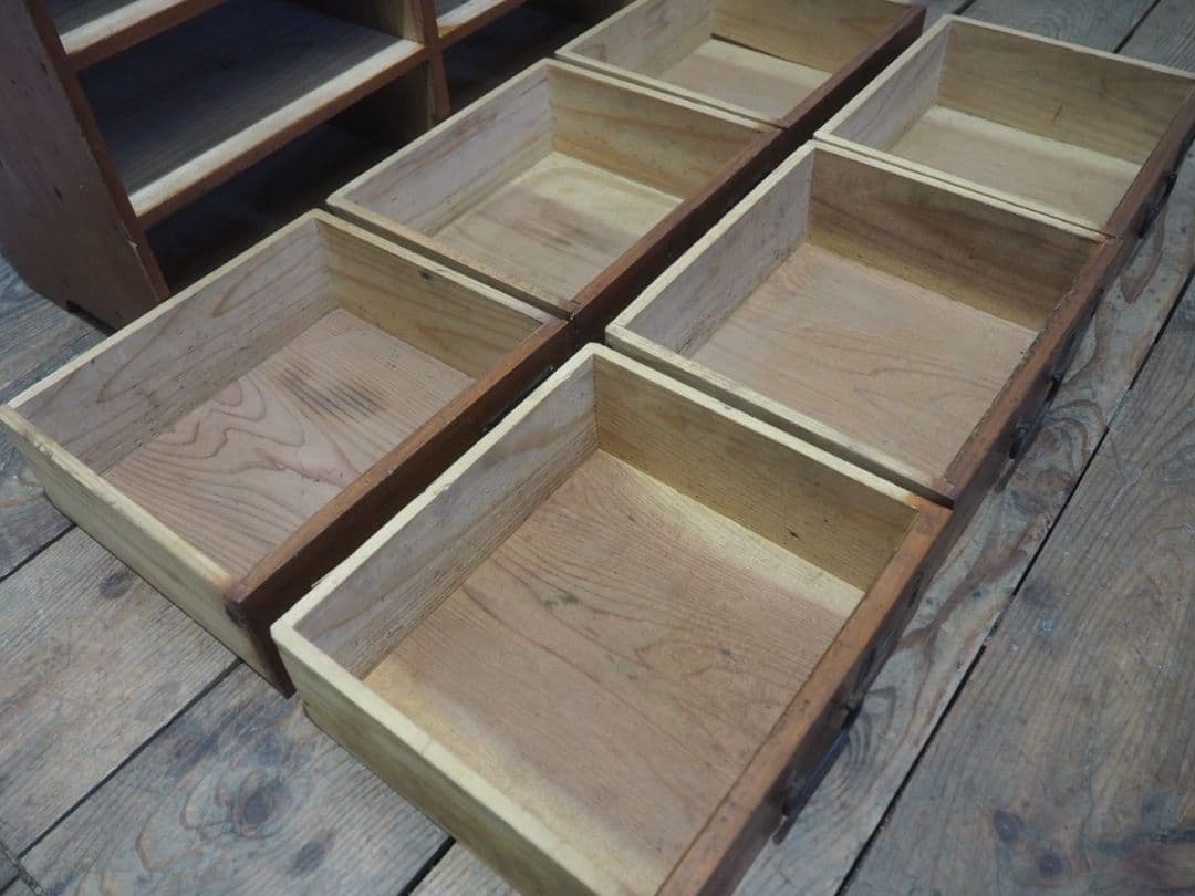 1263 アンティーク 引き出し6杯の収納棚 陳列台 ケース チェスト レトロ