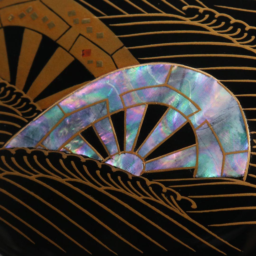 藤野松香作 波源氏車蒔絵 中棗 螺鈿細工 茶道具 共箱共布 V823