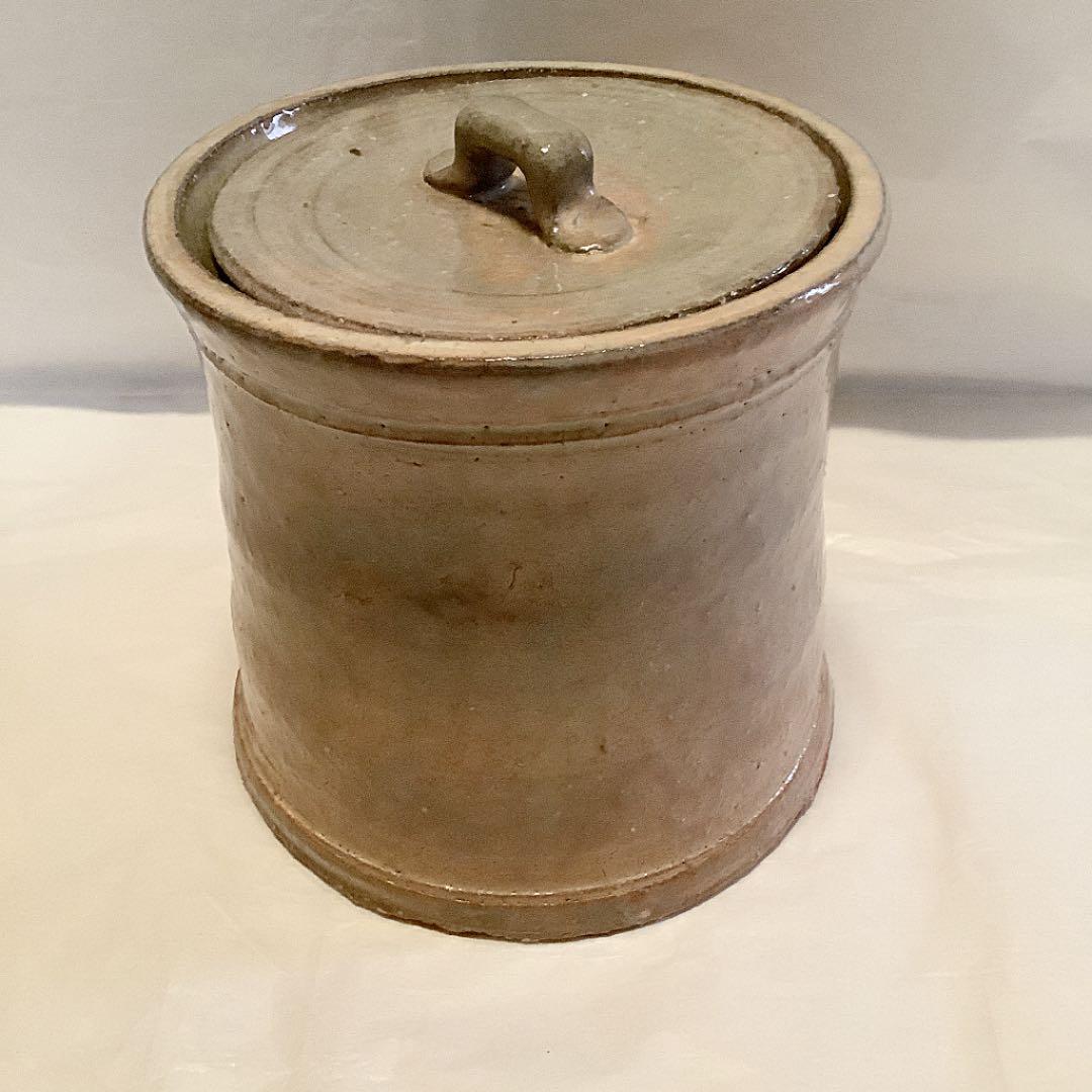 【茶道具】坂田泥華作　萩寸胴水指