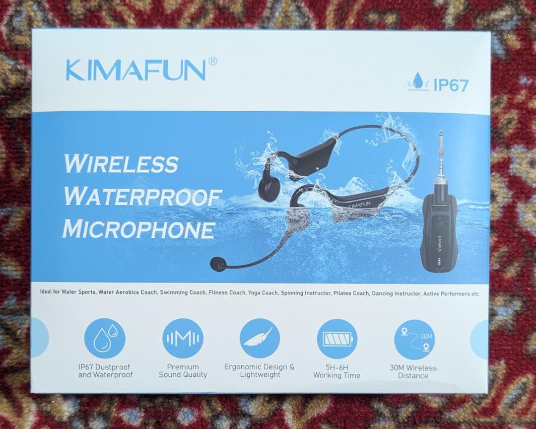 ワイヤレスマイク 2人用 2.4Gヘッドセット IP67防水