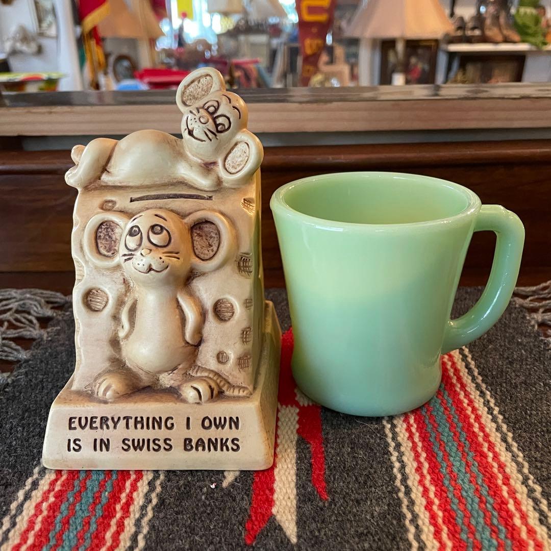 70s チーズ&ネズミメッセージドール貯金箱 アメリカUSAヴィンテージ雑貨