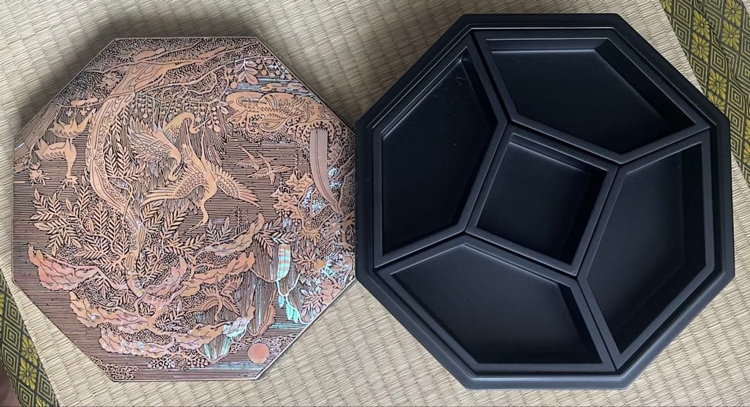 最終価格！　螺鈿　重箱　李在祥　韓国　貝細工　小物入れ　工芸品　漆器