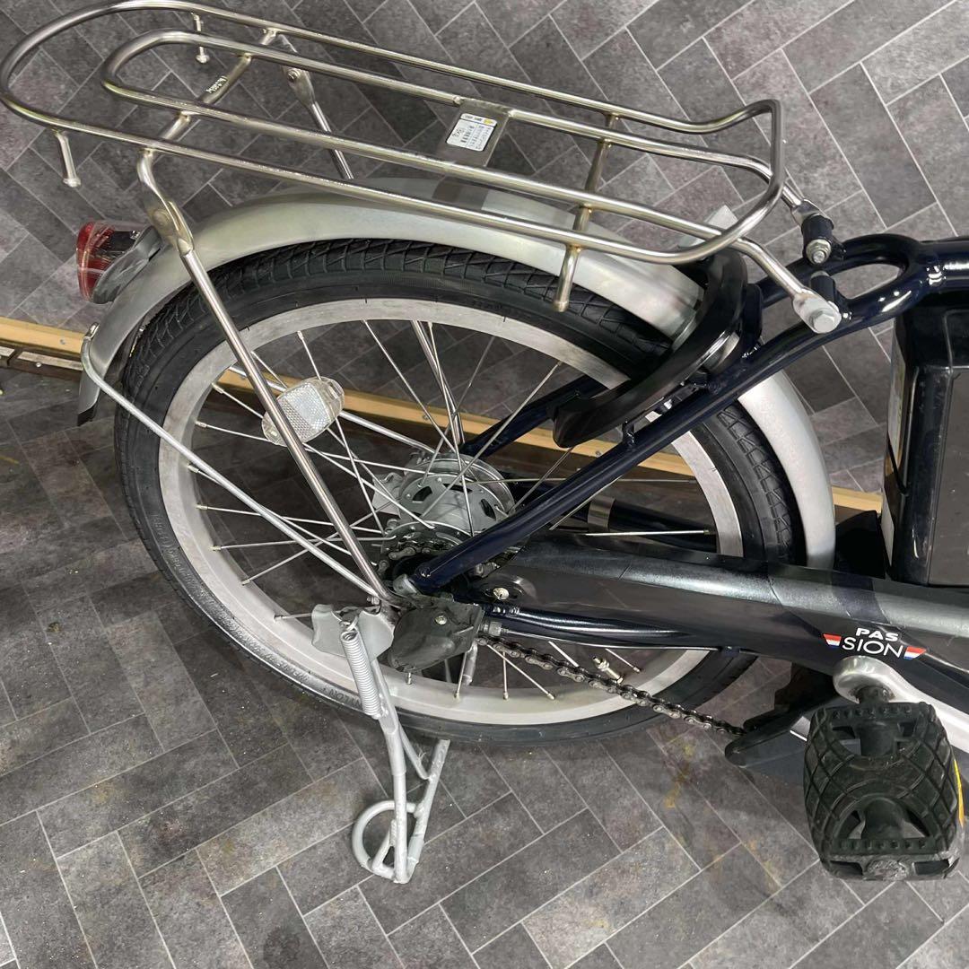 電動アシスト自転車 ネイビー 前カゴ付き