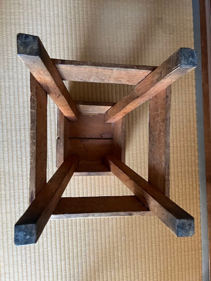 アンティークチェア 無垢材 木製 昭和レトロな学校の椅子 スツール 花台