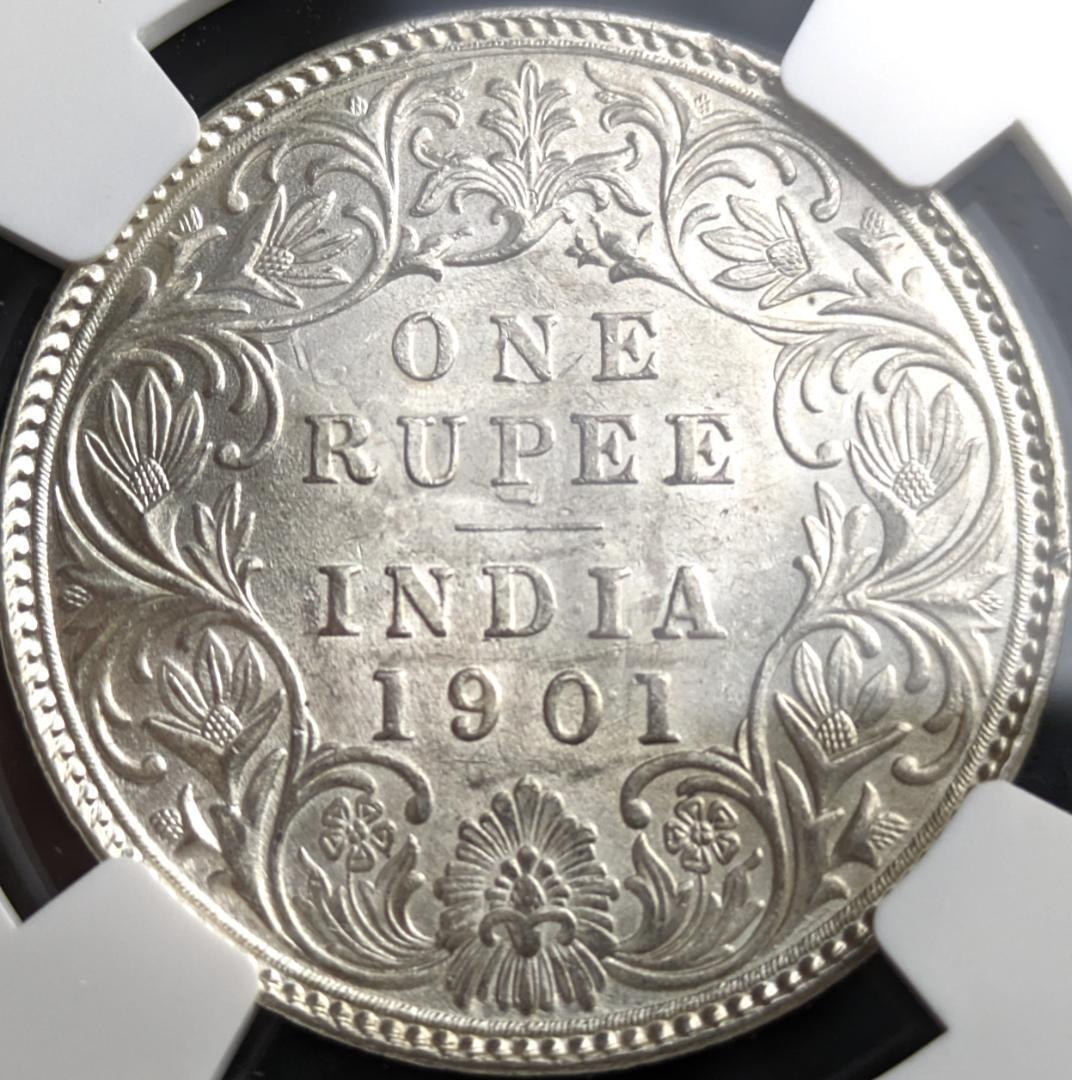 インドの藩王国 ビカネール藩王国 1892年 ヴィクトリア皇后の1ルピー