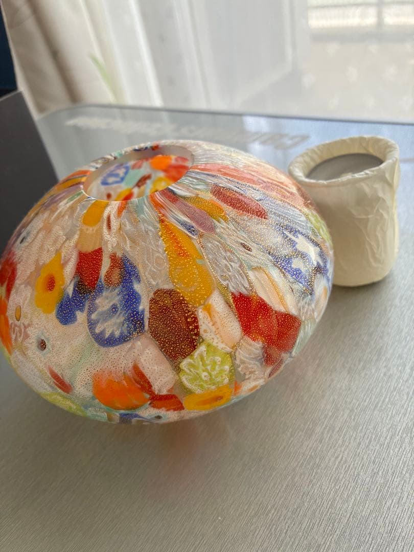 ベネチアガラスFOTOGRAFO 多色ガラス製キャンドルホルダー 美術品