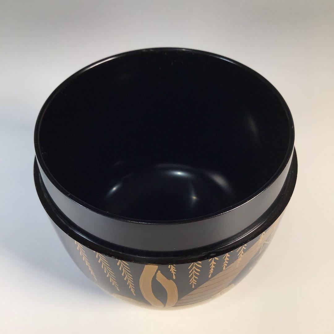 M215 棗 『塗師 多田桂寛作』『黒漆塗』『金柳橋蒔絵』『中棗』 共