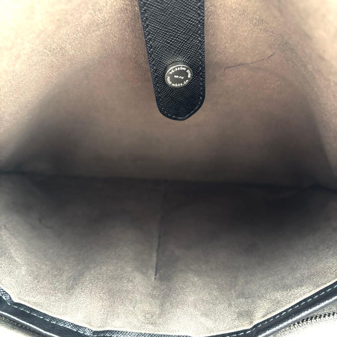 美品 ペッレモルビダ 2way キャピターノ 靴べら付 ビジネスバッグ ロゴ 黒