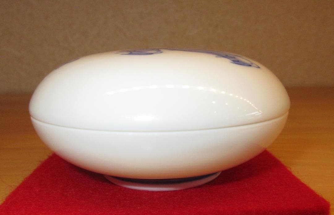 送料込【逢絢亭】茶道具 香合 平戸焼 染付 唐子の図 嘉久正窯 共箱入り